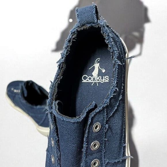 🌻Corkys Blue Denim Babalu Slip On Laceless Sneakers Size 7 - Picture 7 of 10